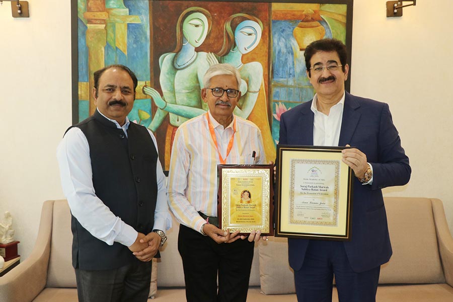 Suraj Prakash Marwah Sahitya Ratan Award Presented to Arun Kumar Jain by Asian Academy of Arts