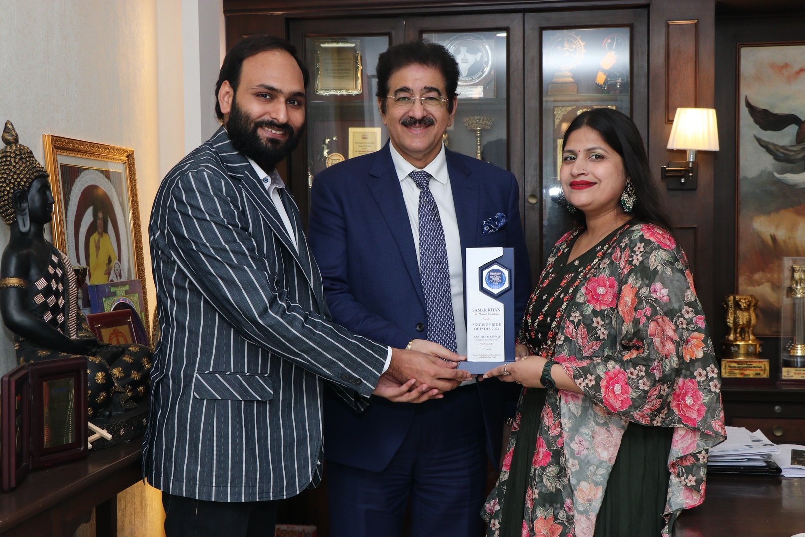 Samar Khan, the Musical Sensation, Presents “Singing Pride of India 2024” – President Sandeep Marwah as VIP Guest