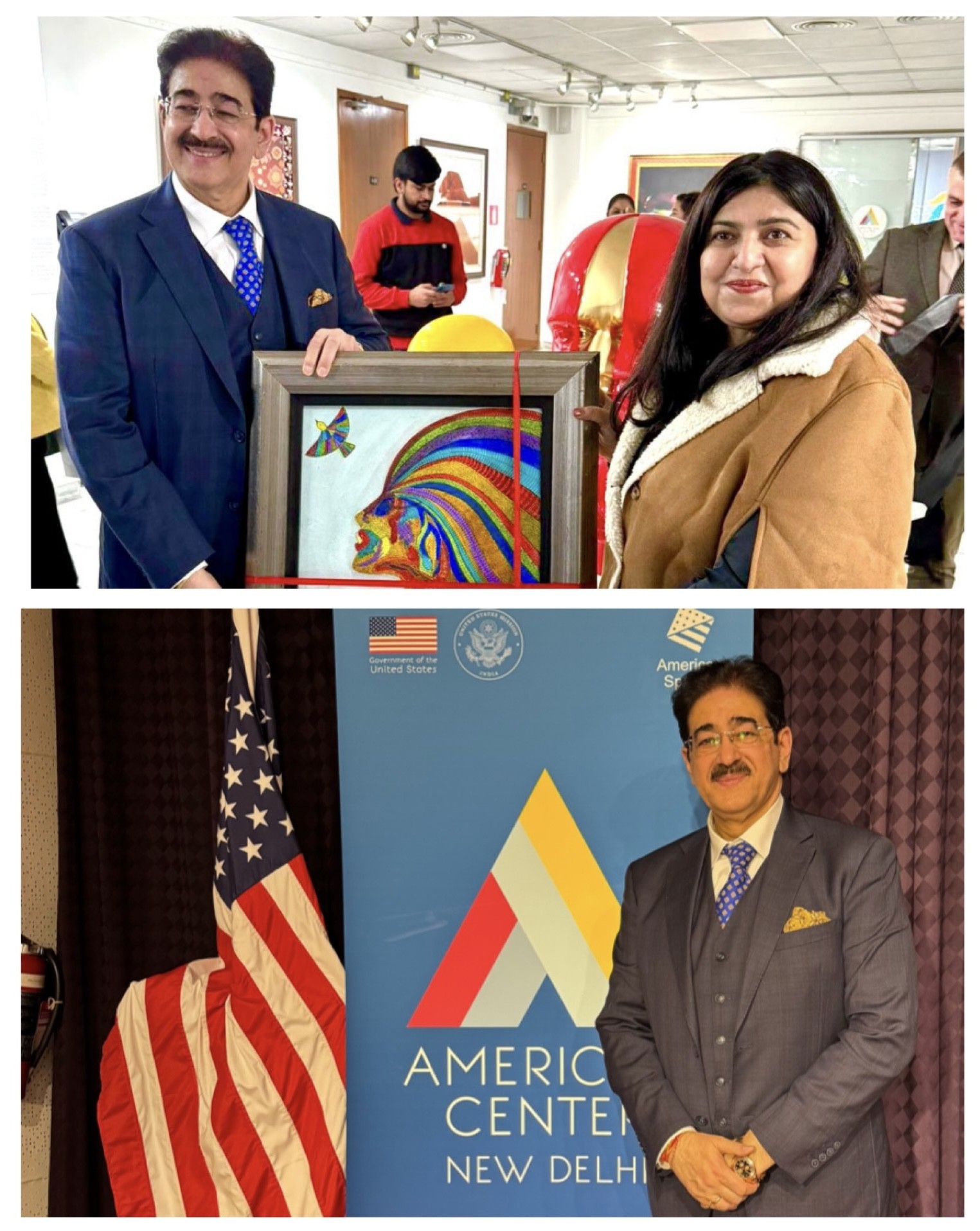 Dr. Sandeep Marwah Inaugurates Art Exhibition ‘DemArtcracy’ at American Center, New Delhi