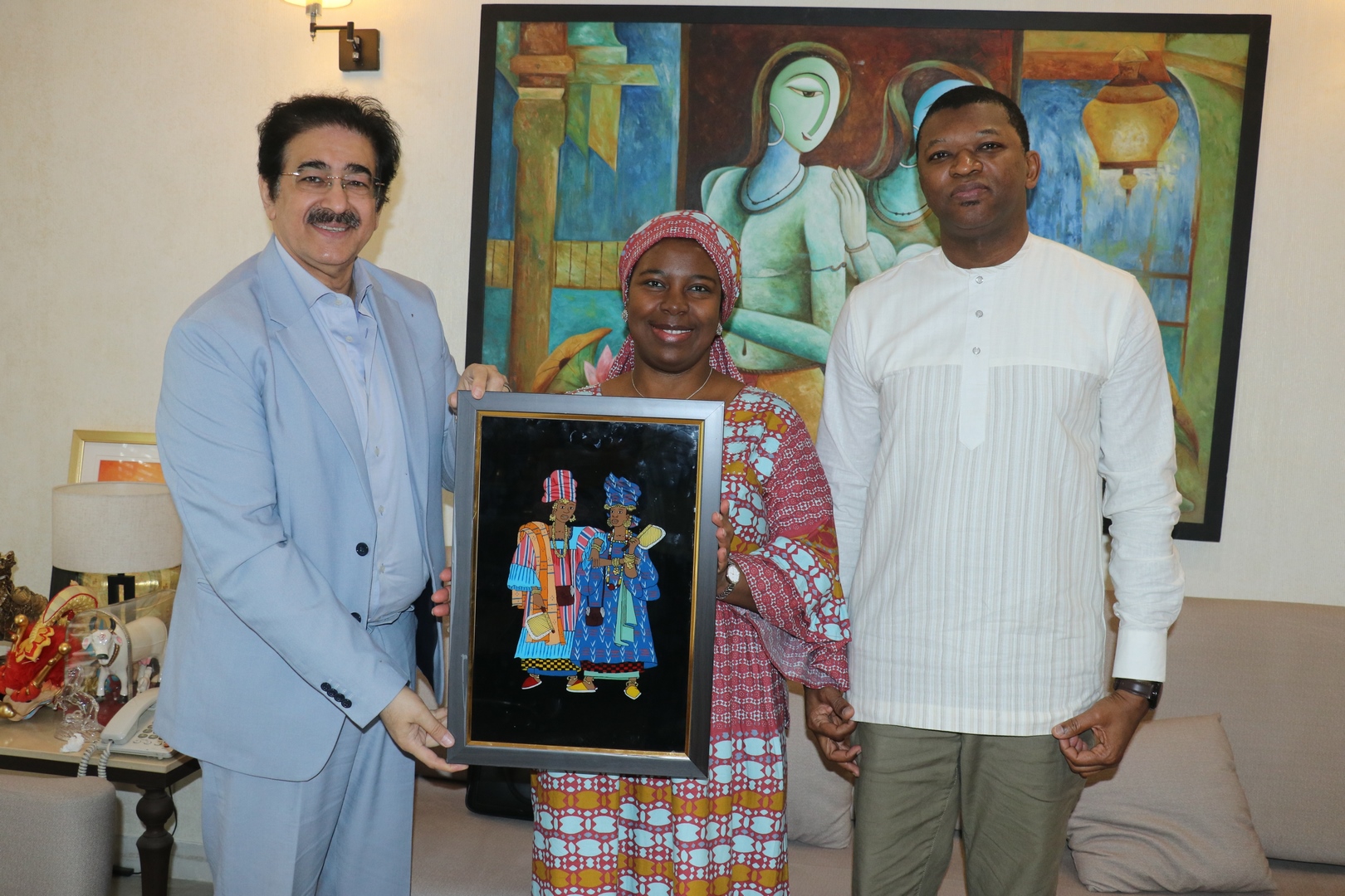 President Sandeep Marwah Sir with H E Abdul Wahab Haidara at AAFT
