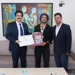 President Sandeep Marwah Felicitates Dheeraj Kumar for India Book of Records 2024 Achievement at AAFT