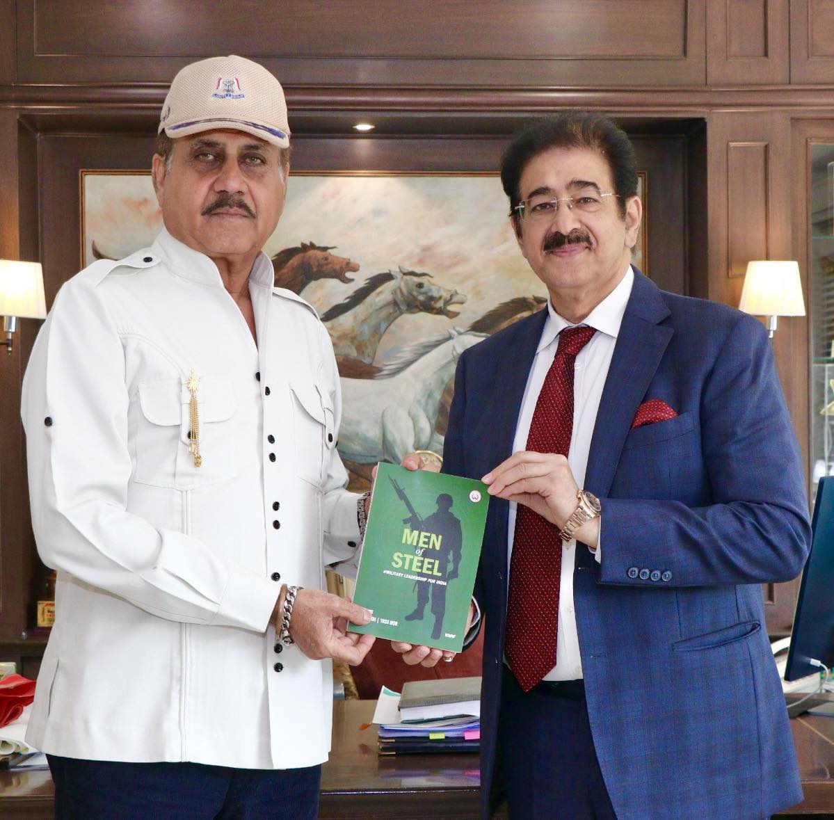 Gen. Ajay Kumar Singh Visits Marwah Studios, Presents His Book “Men of Steel”