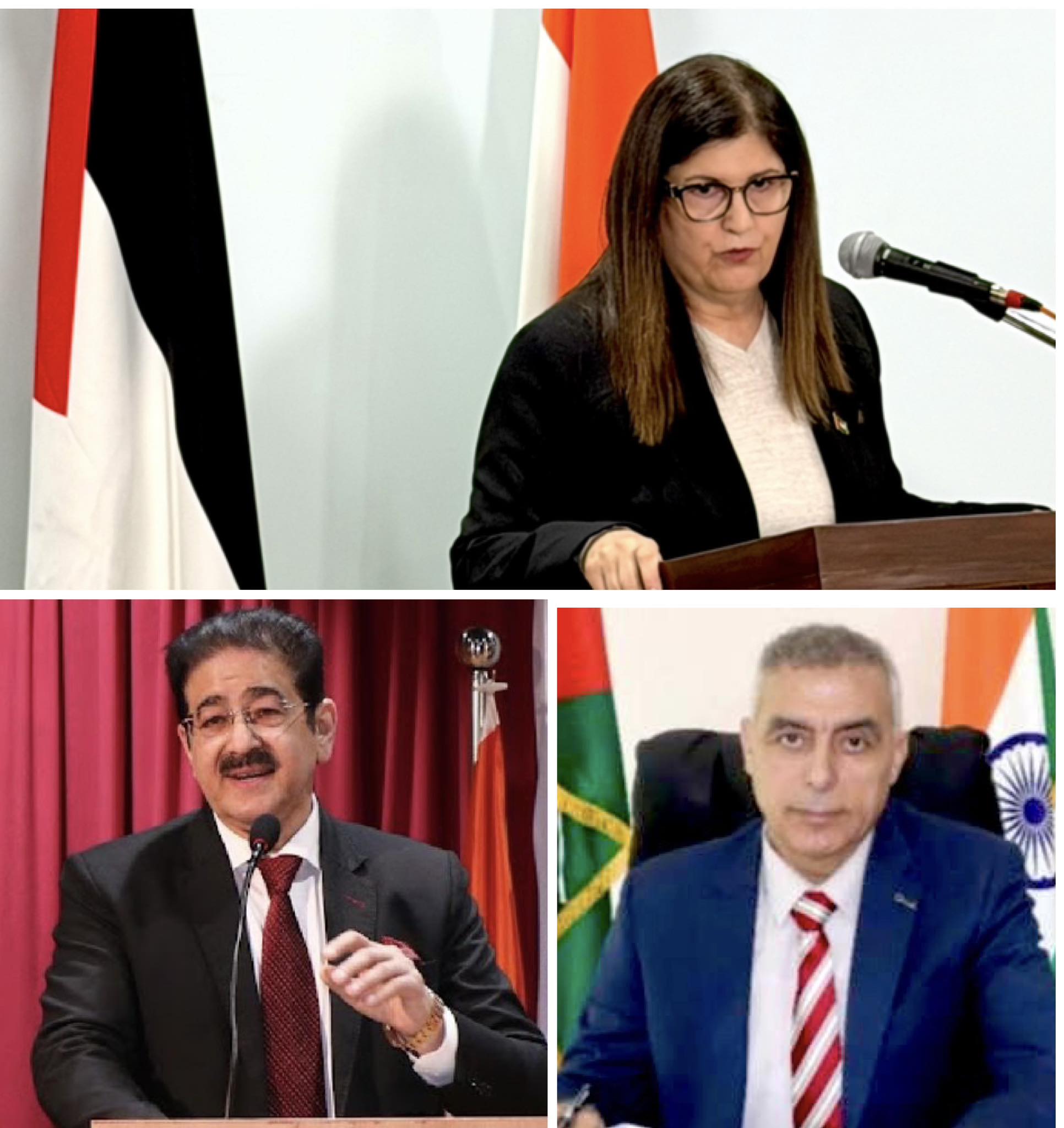 Dr Sandeep Marwah Attends High-Level Conference at Embassy of Palestine During Visit of Palestinian Foreign Minister